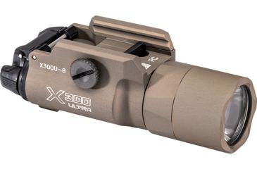 Image of SureFire X300-B Ultra LED Weapon Light, 1000 Lumens, 6V, Picatinny Rail Mount, Z-XBC Switch, with T-Slot Mounting Rail, Tan, X300U-B-TN