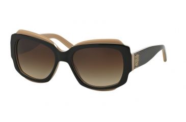 Image of Tory Burch TY7070 Sunglasses 127913-55 - Black/Beige Frame, Smoke Gradient Lenses