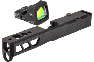 Image of Trijicon RM01 RMR Type 2 LED 3.25 MOA Red Dot Sight, Black and TRYBE Defense Pistol Slide, Glock 19, Gen 5, RMR Cut, Version 2, Black Cerakote