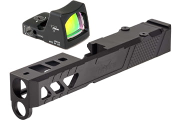 Image of Trijicon RM01 RMR Type 2 LED 3.25 MOA Red Dot Sight, Black and TRYBE Defense Pistol Slide, Glock 26, Gen 3/4, RMR Cut, Version 2, Black Cerakote