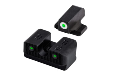 TruGlo Brite Site Tritium Pro Beretta PX4 Storm Full Size Front/Rear Night Sight Set, Green Tritium 3-Dot Configuration Front, White Focus Lock Ring, Steel, Black, TG-TG231B1W