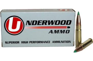 Underwood Ammo .300 AAC Blackout 125 Grain Polymer Tipped Spitzer Nickel Plated Brass Cased Rifle Ammunition, 20