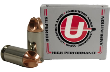 Underwood Ammo .45 ACP +P 135 Grain Solid Monolithic Nickel Plated Brass Cased Pistol Ammunition, 20