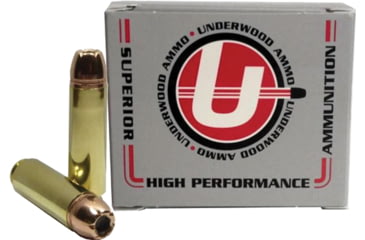 Underwood Ammo 50 Beowulf 350 Grain Jacketed Hollow Point Brass Cased Rifle Ammunition, 20, JHP