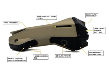 Image of Valiant Dynamics EvolvR Telescoping Combat Stock, Black, Commercial Buffer Tube, E111-00-C-BLK
