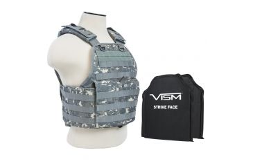Image of Vism 2924 Series Plate Carrier Vest w/ Two BSC1012 10X12 Soft Ballistic Panels, Digital Camo BSCVPCV2924D-A