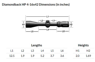 Image of OpticsPlanet Exclusive Vortex Diamondback HP 4-16x42mm Rifle Scope, 1in Tube, Second Focal Plane, V-Plex Reticle, Matte, Hard Anodized, Black, DBK-10021