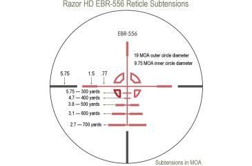 Image of Vortex Razor HD 1-4x24 Rifle Scope with EBR-556 Reticle RZR124-E