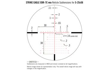 Image of Vortex Strike Eagle 5-25x56 mm Rifle Scope, 34 mm Tube, First Focal Plane, Black, Matte, Red EBR-7C MOA Reticle, MOA Adjustment, SE-52503