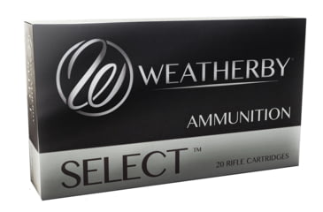 Weatherby Select .300 Weatherby Magnum 165 Grain Spitzer Boat Tail Brass Cased Rifle Ammunition, 20, SBT