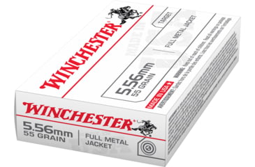 Image of Winchester USA RIFLE 5.56x45mm NATO 55 Grain M193 Full Metal Jacket Brass Cased Centerfire Rifle Ammo, 20 Rounds, WM193K