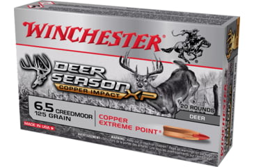 Winchester Copper Impact 6.5 Creedmoor 125 grain Copper Extreme Point Centerfire Rifle Ammunition, 20, CEPPT