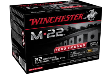 Winchester M-22 .22 Long Rifle 40 Grain Copper Plated Lead Round Nose Rimfire Ammunition