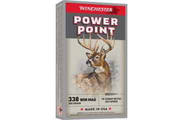 Image of Winchester SUPER-X RIFLE .338 Win Mag 200 grain Power-Point Centerfire Rifle Ammo, 20 Rounds, X3381