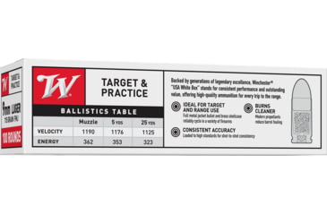 Image of Winchester USA 9mm Luger 115 Grain Full Metal Jacket Centerfire Pistol Ammo, 100 Rounds, USA9MMVPY