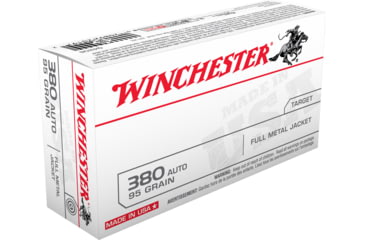 Winchester USA HANDGUN .380 ACP 95 grain Full Metal Jacket Brass Cased Centerfire Pistol Ammunition — 3 models