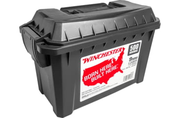 Image of Winchester USA HANDGUN 9 mm Luger 115 grain Full Metal Jacket Centerfire Pistol Ammo, 500 Rounds, WW9C