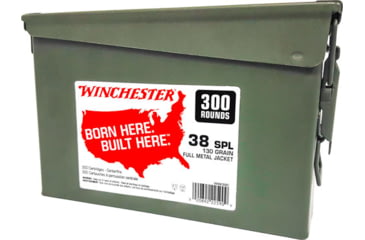 Image of Winchester USA Handgun Ammo, .38 Special, Full Metal Jacket, 130 grain, 300 Rounds, WW38C