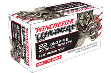 Image of Winchester WILDCAT .22 Long Rifle, 40 Grain, Lead Round Nose, Brass Cased, Rimfire Ammo, 500 Rounds, WW22LR