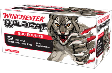 Image of Winchester WILDCAT .22 Long Rifle, 40 Grain, Lead Round Nose, Brass Cased, Rimfire Ammo, 500 Rounds, WW22LR
