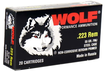 Wolf Ammo .223 Remington 55 grain Full Metal Jacket (FMJ) Bimetal Centerfire Rifle Ammunition Up to 31% Off — 2 models