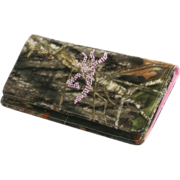 Browning Women's Continental Wallet W/ Pink Mossy Oak Camo BGT1185 Buckmark Gift 