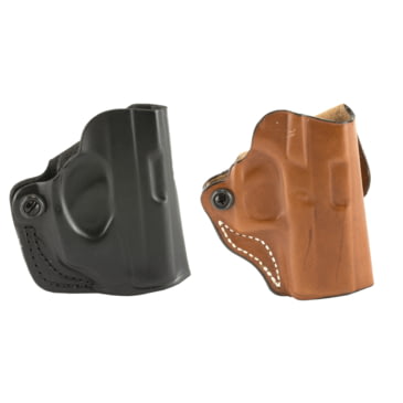 DeSantis 019TA6DZ0 Mini Scabbard Belt Holster Tan Leather RH for Kimber K6S