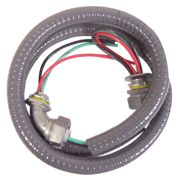 Diversi-Tech 6-12-6 1/2 x 6 Wiring Whip with 1 Straight Connector and 1 90 Degree Connector 