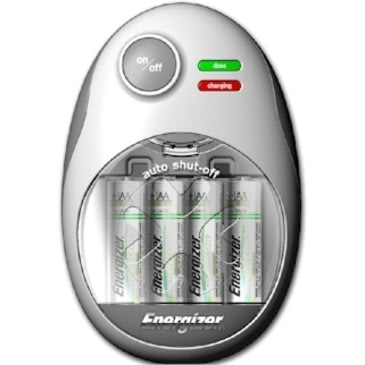 Energizer charger with 3 faceplates and 4 AA rechargable batteries battery charger (039800016263)