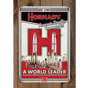 Hornady Reloading Tin Sign Vintage Man cave Shooting Hunting 