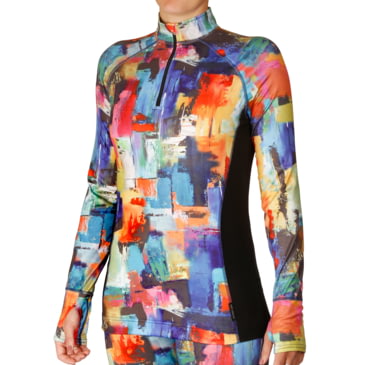 Hot Chillys Womens Micro-Elite Chamois Sublimated Print Zip-T
