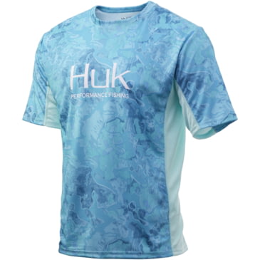 Huk H1200149 Icon Camo Short Sleeve Performance Fishing Shirt 095 Glacier Choose 