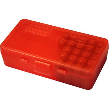 Clear Red MTM 50 Round Flip-Top Ammo Box 38/357 Cal 