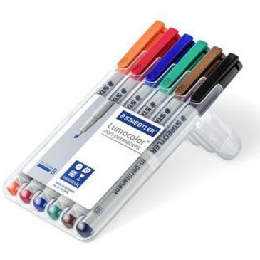 6 colours /pack STAEDTLER Lumocolor non-permanent universal pen MODEL:312WP6-B 