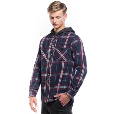 hooded button up shirt