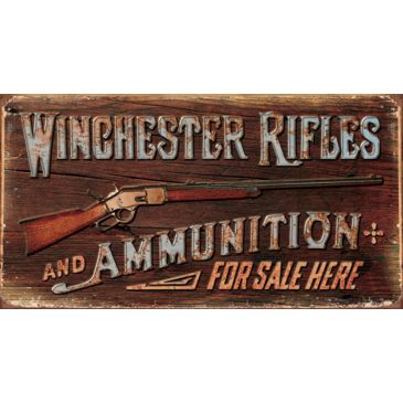 WINCHESTER Rifles & Ammunition For Sale Here Tin Metal Sign Vintage USA Made 