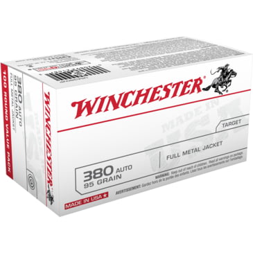 Winchester Usa Handgun 380 Acp 95 Grain Full Metal Jacket Brass Cased Centerfire Pistol Ammunition 4 8 Star Rating W Free S H