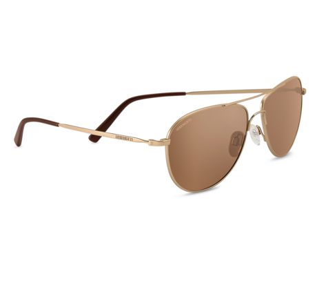 Polarized Drivers Gold Satin Soft Gold Serengeti Corleone Classic Metal Sunglasses