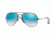 Ray-Ban Aviator Large Metal Sunglasses RB3025 002/4O-55 - Shiny Black Frame, Mirror Gradient Blue Lenses