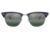 Ray-Ban RB3016 Clubmaster Sunglasses, Blue On Silver Frame, Dark Blue Mirror Polarized Lens, 49, RB3016-1366G6-49