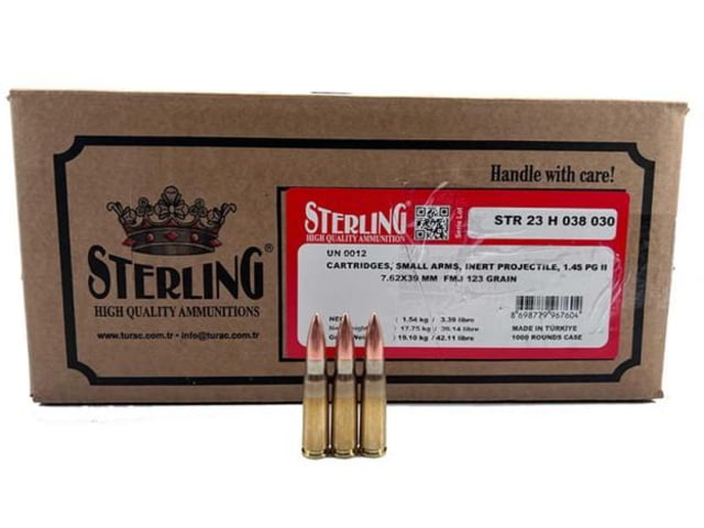 tury Arms Sterling Brass Case Rifle 7.62x39 123gr FMJ 1000/ct Case 50 Boxes Of 20/ct 1D8FE284 YCAM8190 Ammo