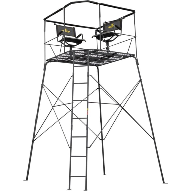 Barronett Blinds Rivers Edge Quad Pod Tower Stand 2-Man with Swivel Chairs F24CD3EF Q - Barronett Blinds