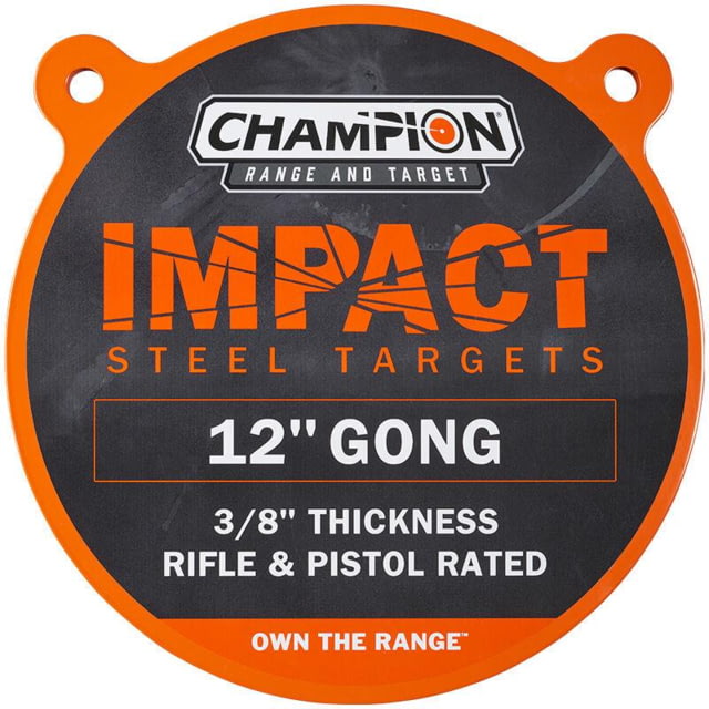 Champion Traps and Targets Impact Steel Gong Target - Rigle Rated 12in