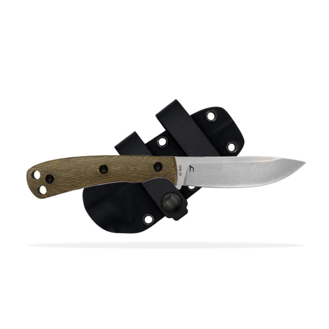 Shield Arms SKT ASCENT KNIFE - BROWN BURLAP DROP POINT PLAIN EDGE 3.6 BLADE MICARTA HANDLE B8AC523C SLD - Shield Arms