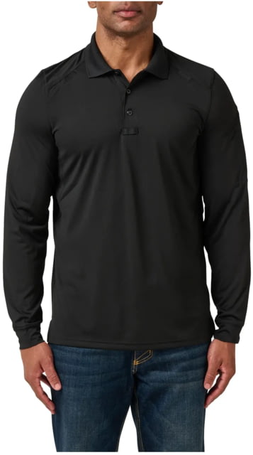 5.11 Tactical 5.11 Tactical Helios Long Sleeve Polo Shirt - Men's Rergular Black Large - $55.99 at Optics Planet