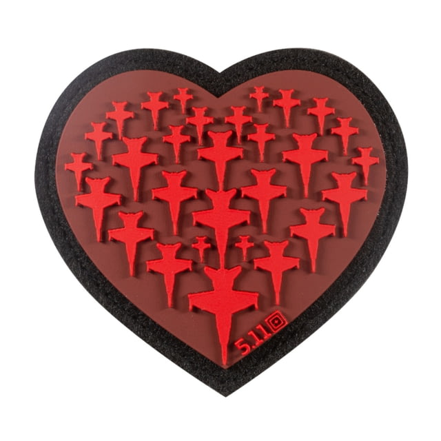 5.11 Tactical Airplane Heart Patch Red 1 SZ  SZ - 5.11 Tactical