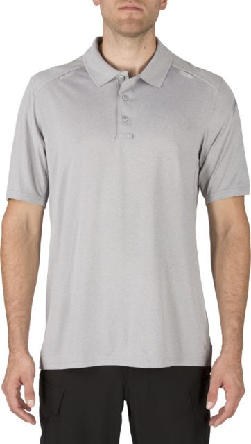 5.11 Tactical Helios S/S Polo - Mens, Heather Grey, M, 41192-016-M