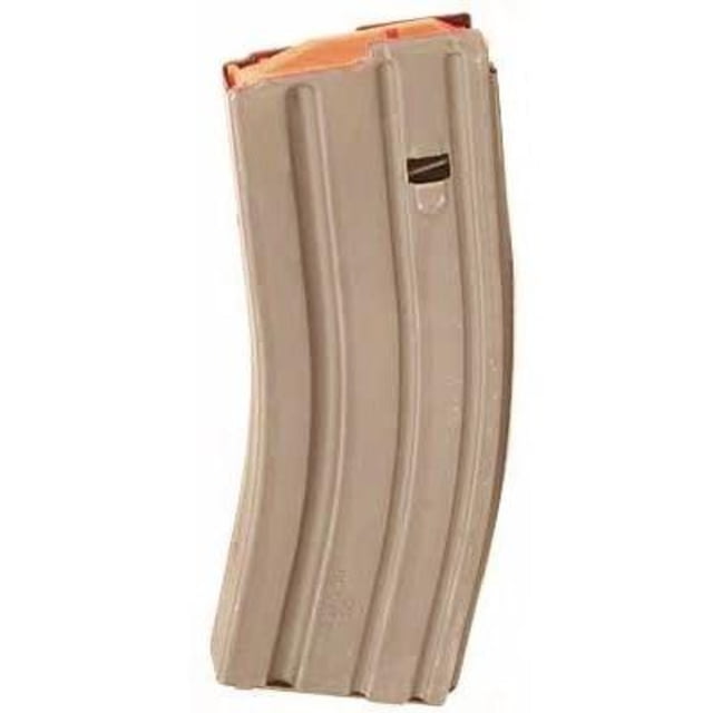 D Ammunition Storage Components AR-15/M-16 30 Round Rifle Magazine .223 Remington Orange Follower Dark Earth Stainless Steel 30 Ammo