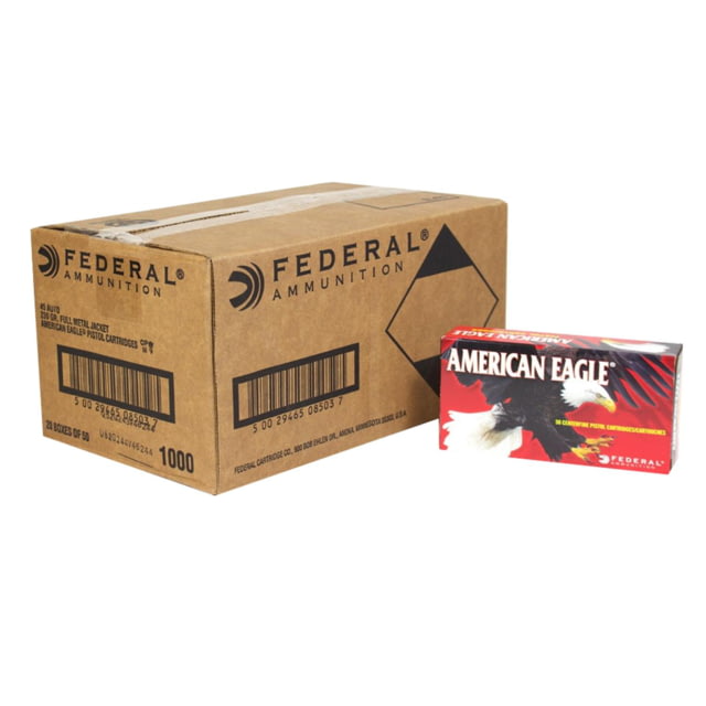 Federal Premium American Eagle Handgun Ammunition .45 ACP 230 Gr FMJ 890 Fps 1000/ct F eral Premium American Eagle Handgun Ammunition .45 ACP 230 Gr FMJ 890 Fps 1000/ct F Ammo