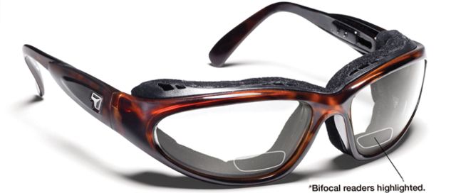 7 Eye Cape AirShield Sunglasses,Dark Tortoise Frame,SharpView Clear +2.00 Reader Lens,S-L 190640D